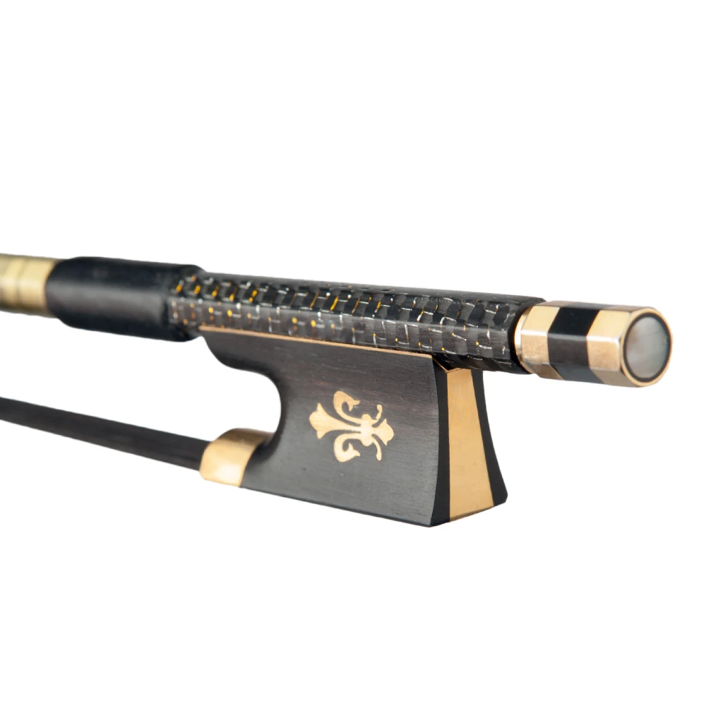 Violin Rosin Bow - Carbon Fiber Violin Bow 4/4 Gold-braided
