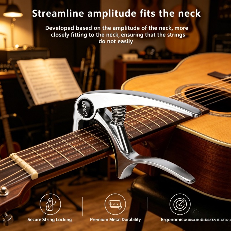 Guitar Capo Clip - 1PC Metal Guitar Capo with Pick