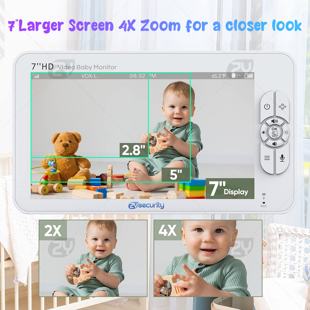 7.0 inch Video Baby Monitor HD - Zoom Audio Music recension och pris