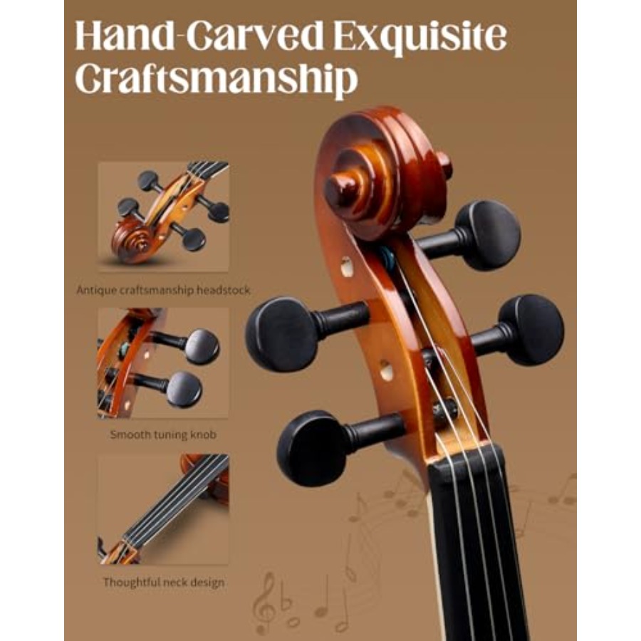4/4 Solid Wood Acoustic Violin - Violin Rosin Bow recension och pris