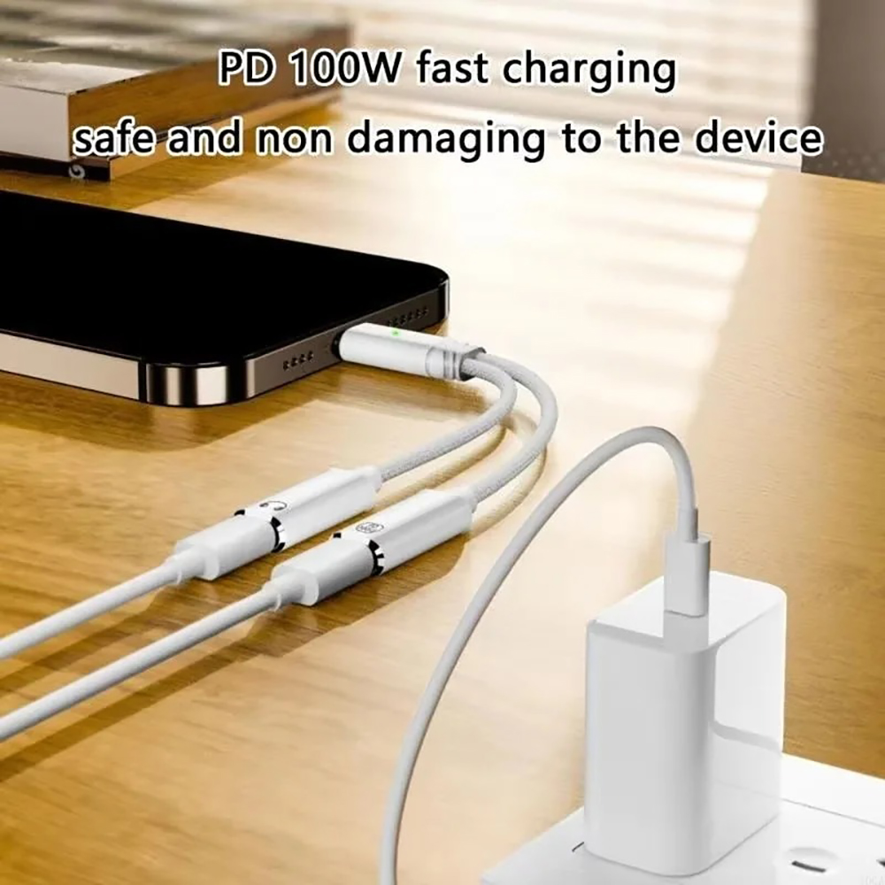 USB C Splitter 2 in 1 Headphon - Audio Music Splitter recension och pris