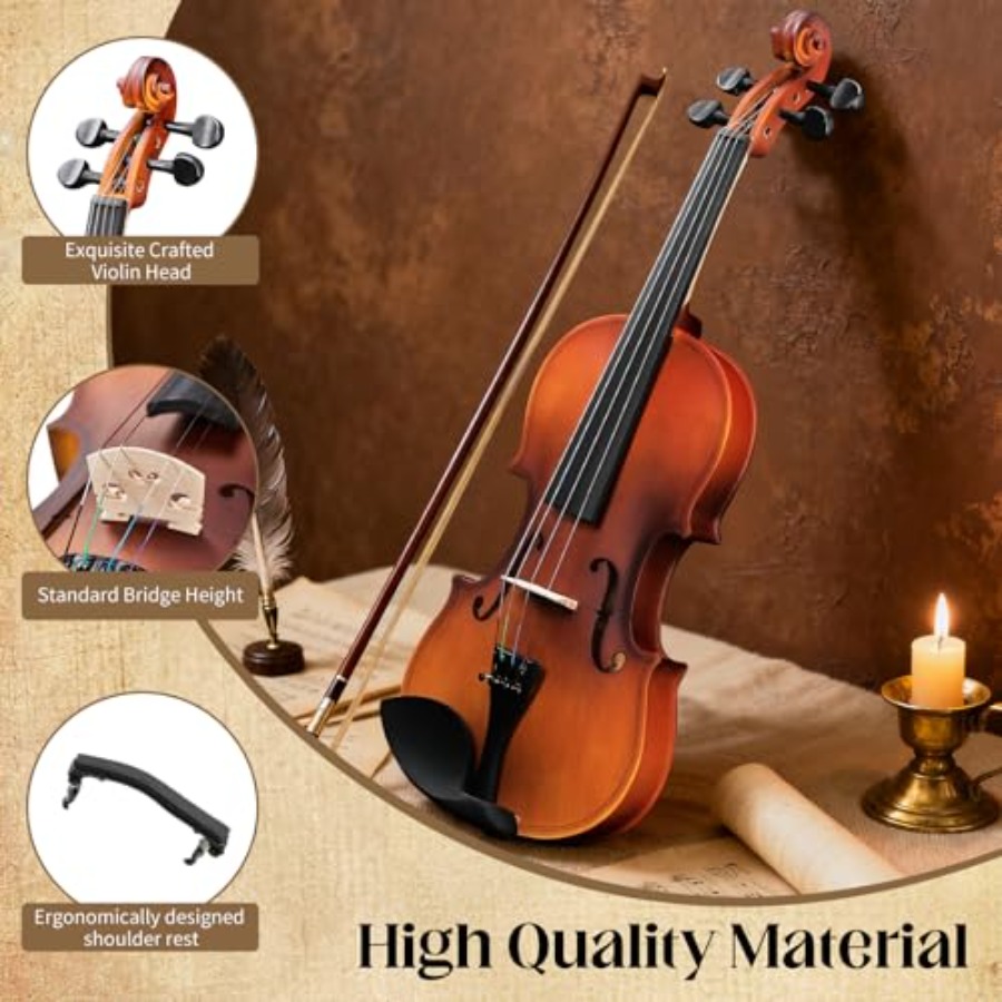3/4 Size Acoustic Violin Full  - Violin Rosin Bow recension och pris