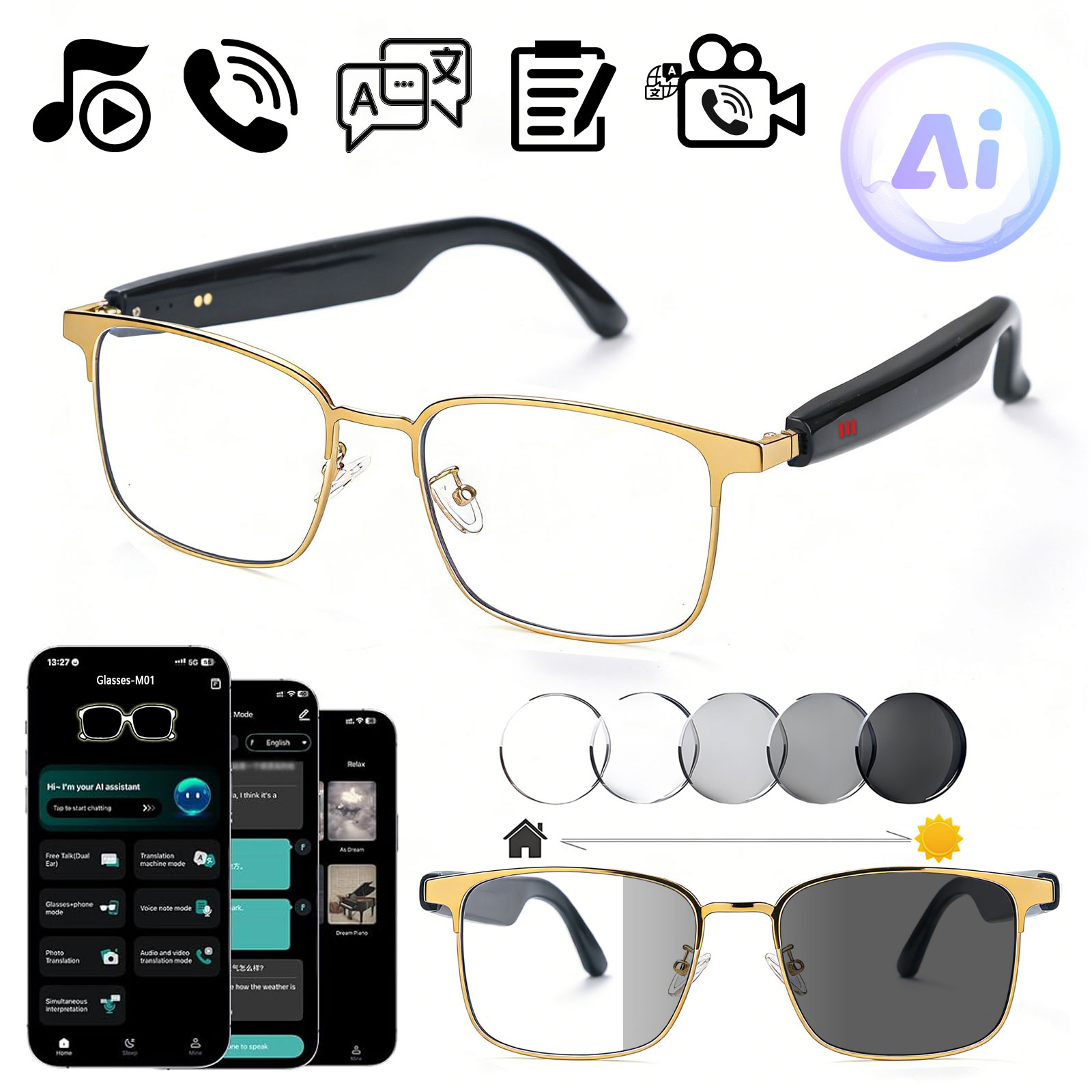 Smart Audio Glasses, Real-Time - Audio Music Apps recension och pris