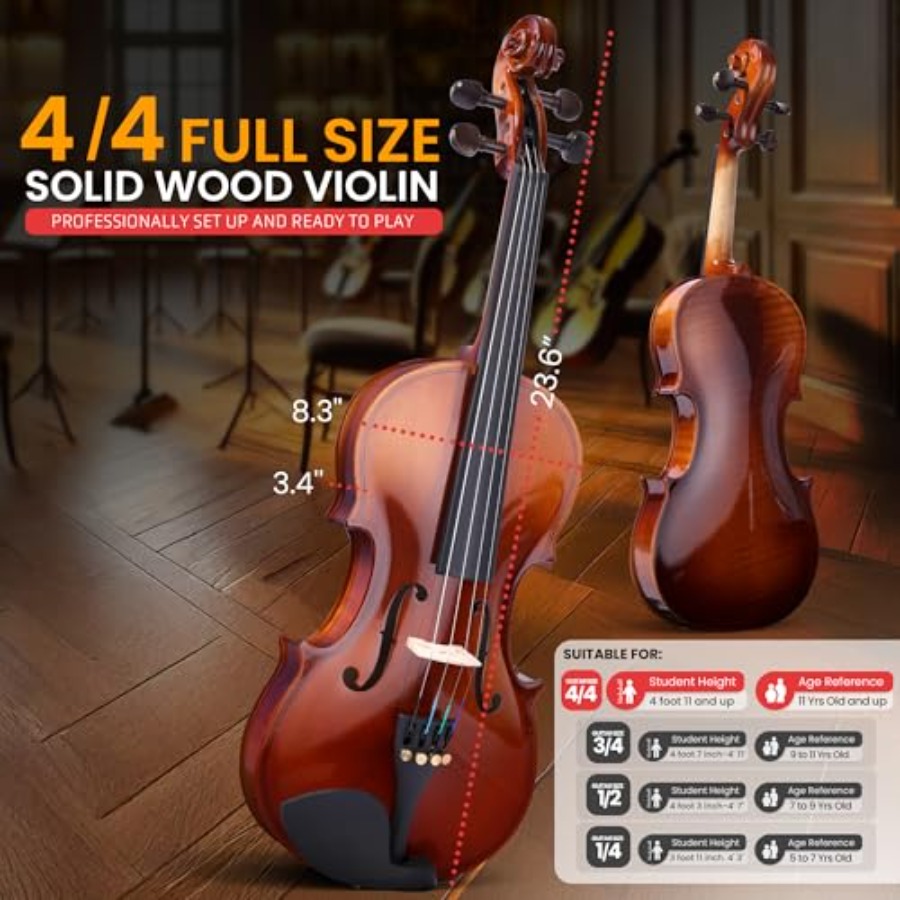 4/4 Full Size Acoustic Violin  - Violin Rosin Bow recension och pris