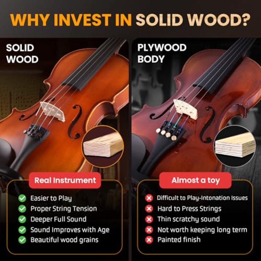 4/4 Full Size Acoustic Violin  - Violin Rosin Bow recension och pris