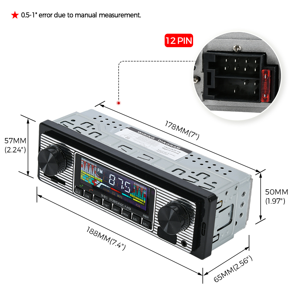 Vintage Car Radio Vehicle Inte - Audio Music Player recension och pris