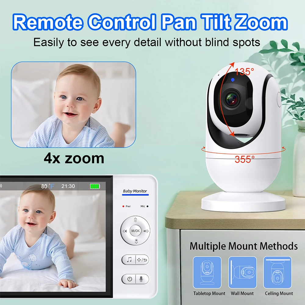 No WiFi 7 Inch Baby Monitor 2- - Zoom Audio Music recension och pris
