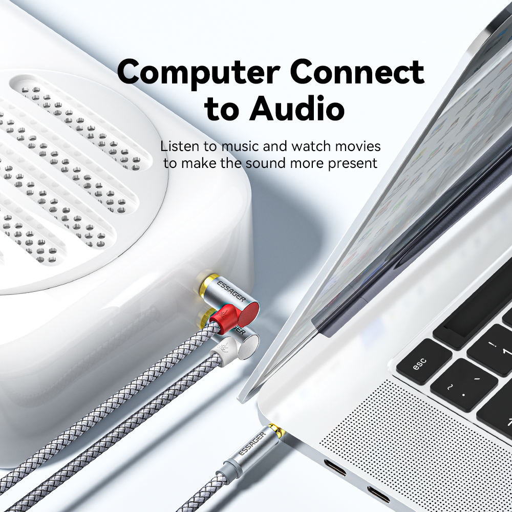 Essager 90 ° Angle RCA Audio S - Audio Music Splitter recension och pris