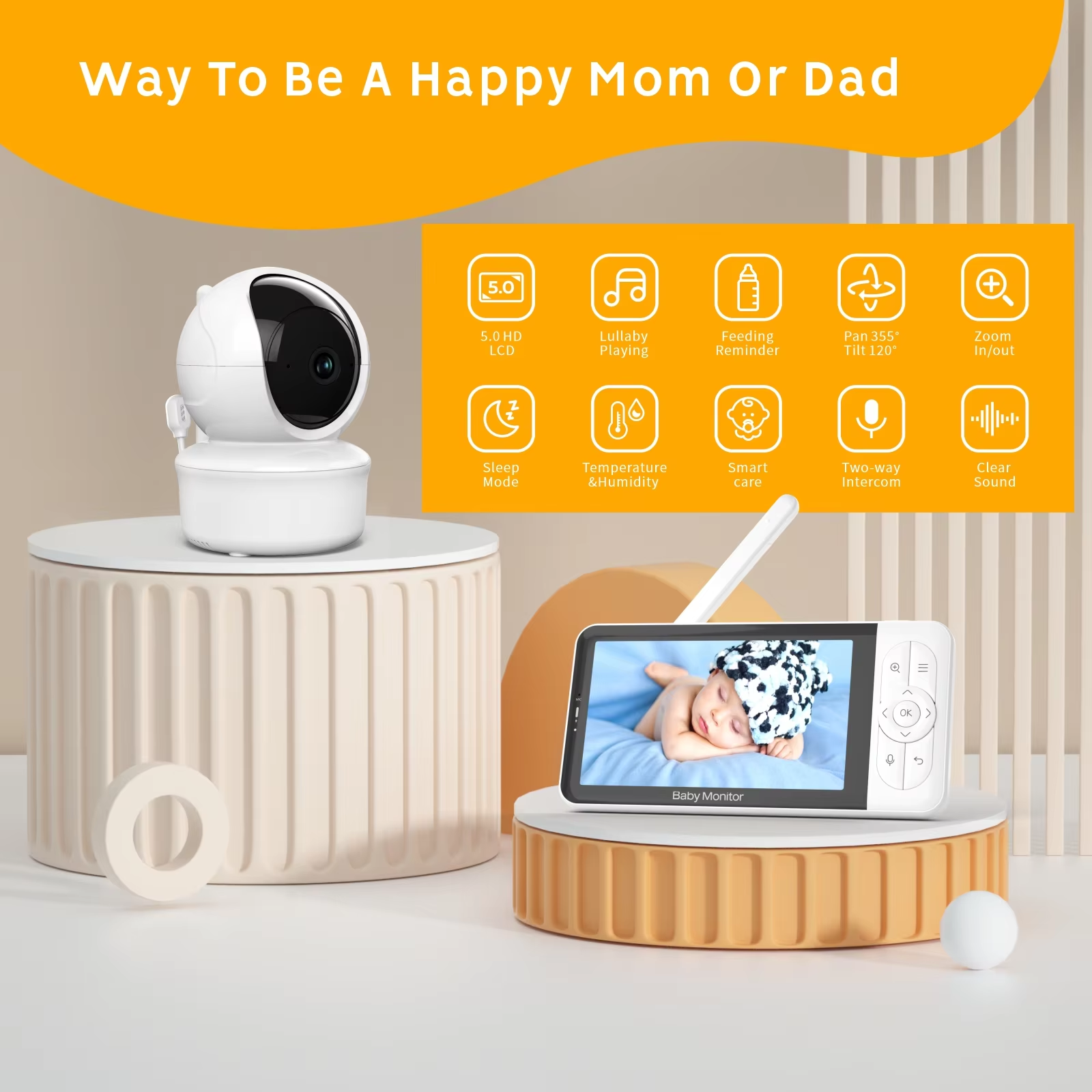 Babystar 5-inch Tuya baby moni - Audio Music Apps recension och pris