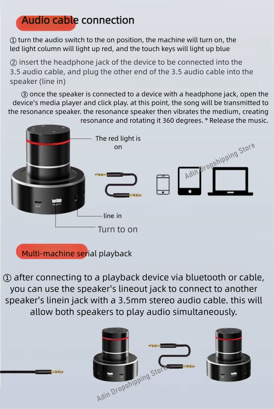 Adin 26w Vibration Bluetooth S - Audio Music Center recension och pris