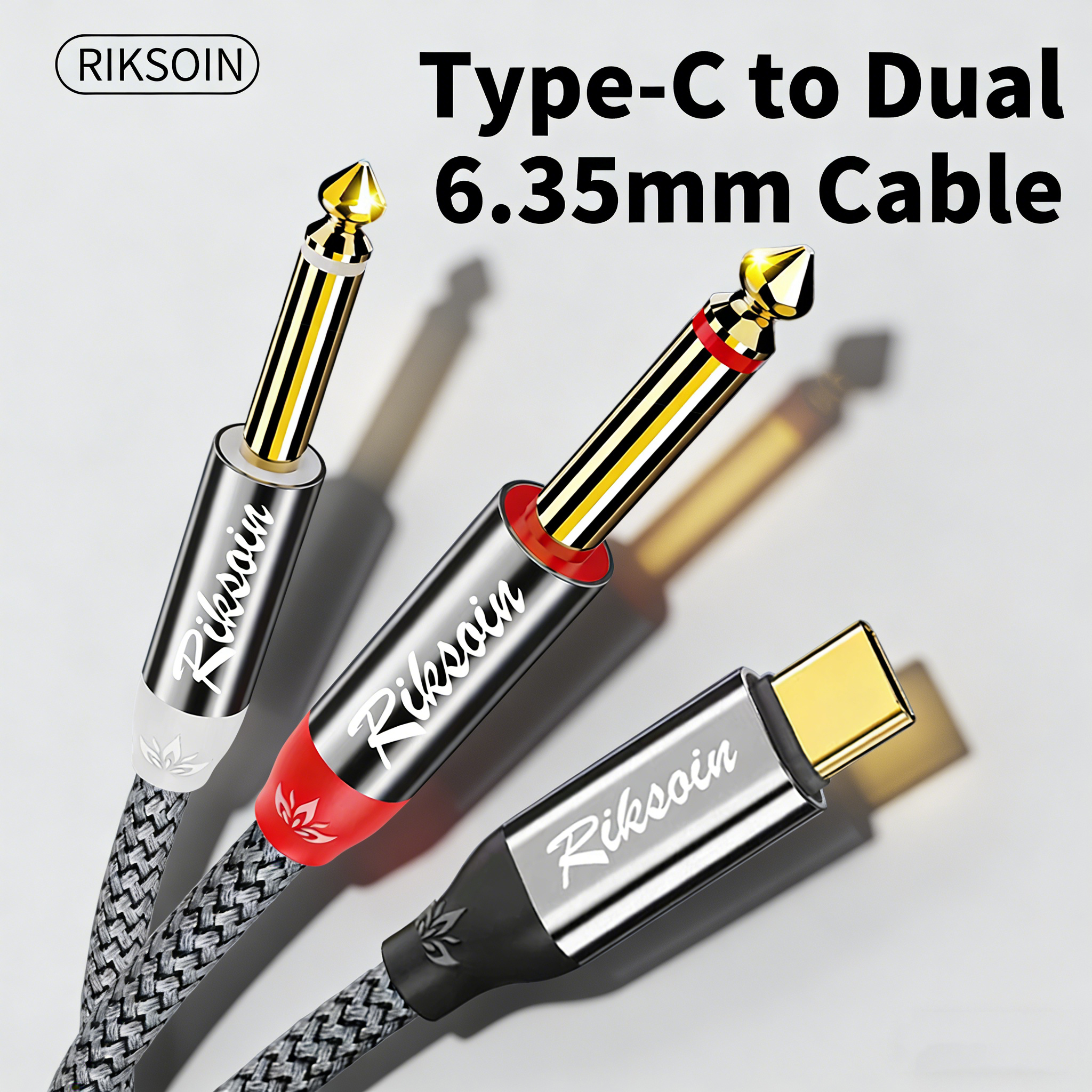 USB Type C to Dual 6.35mm TS A - Audio Music Splitter recension och pris
