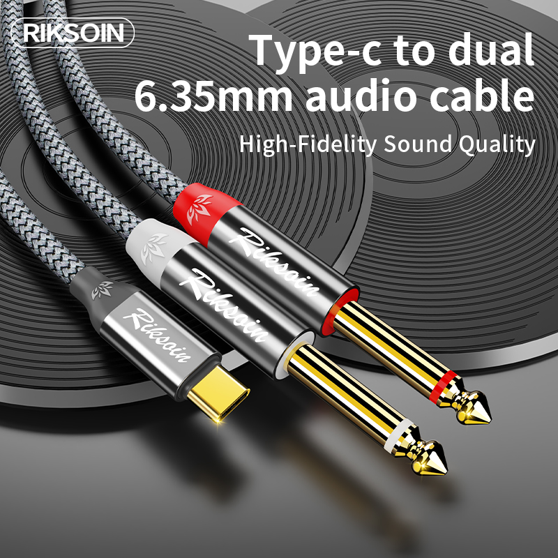 USB Type C to Dual 6.35mm TS A - Audio Music Splitter recension och pris