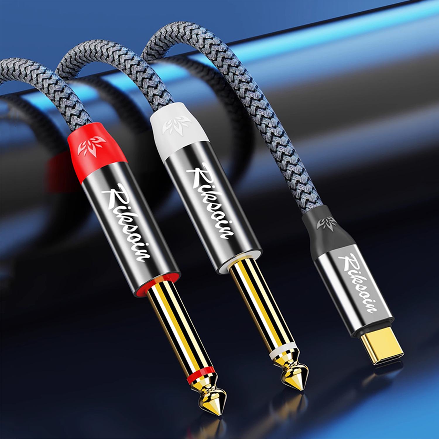 USB Type C to Dual 6.35mm TS A - Audio Music Splitter recension och pris