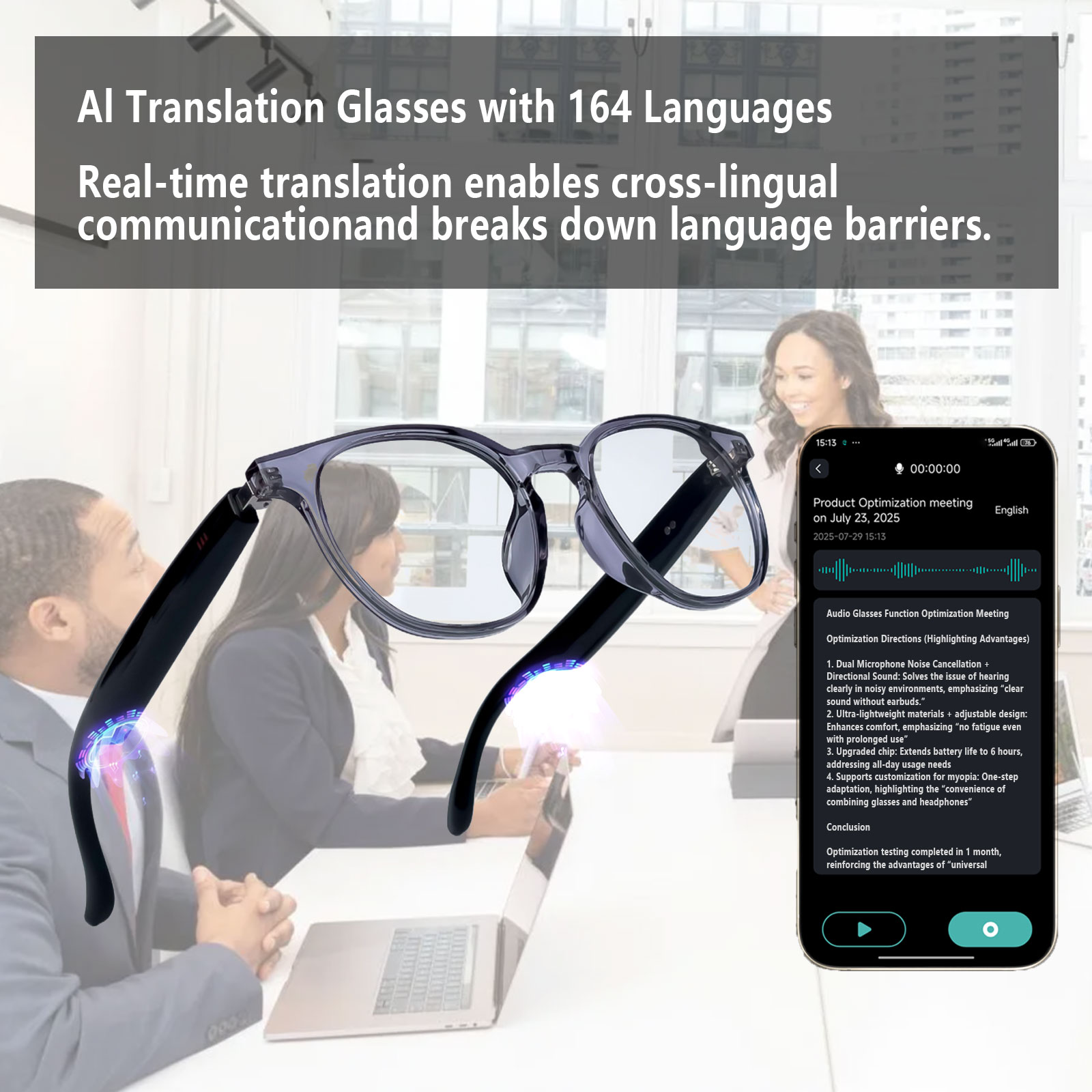 Smart Audio Glasses, Real-Time - Audio Music Apps recension och pris