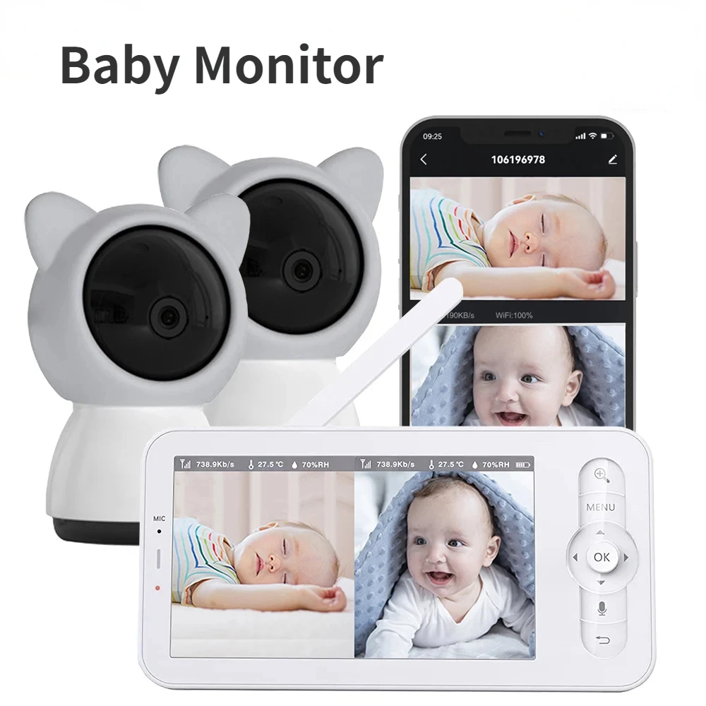 Baby Monitor HD 5 Inch LCD Two - Audio Music Apps recension och pris