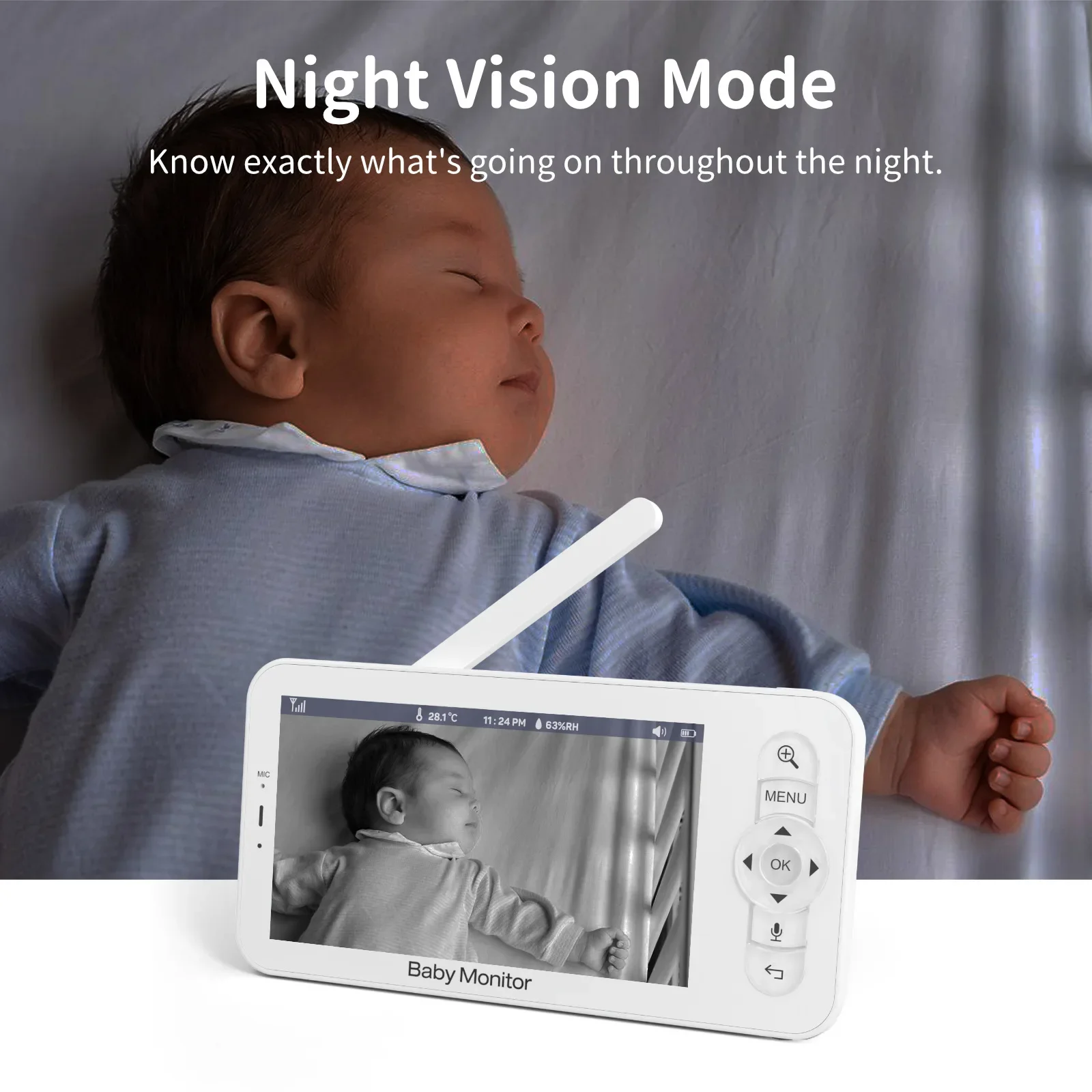 Baby Monitor HD 5 Inch LCD Two - Audio Music Apps recension och pris