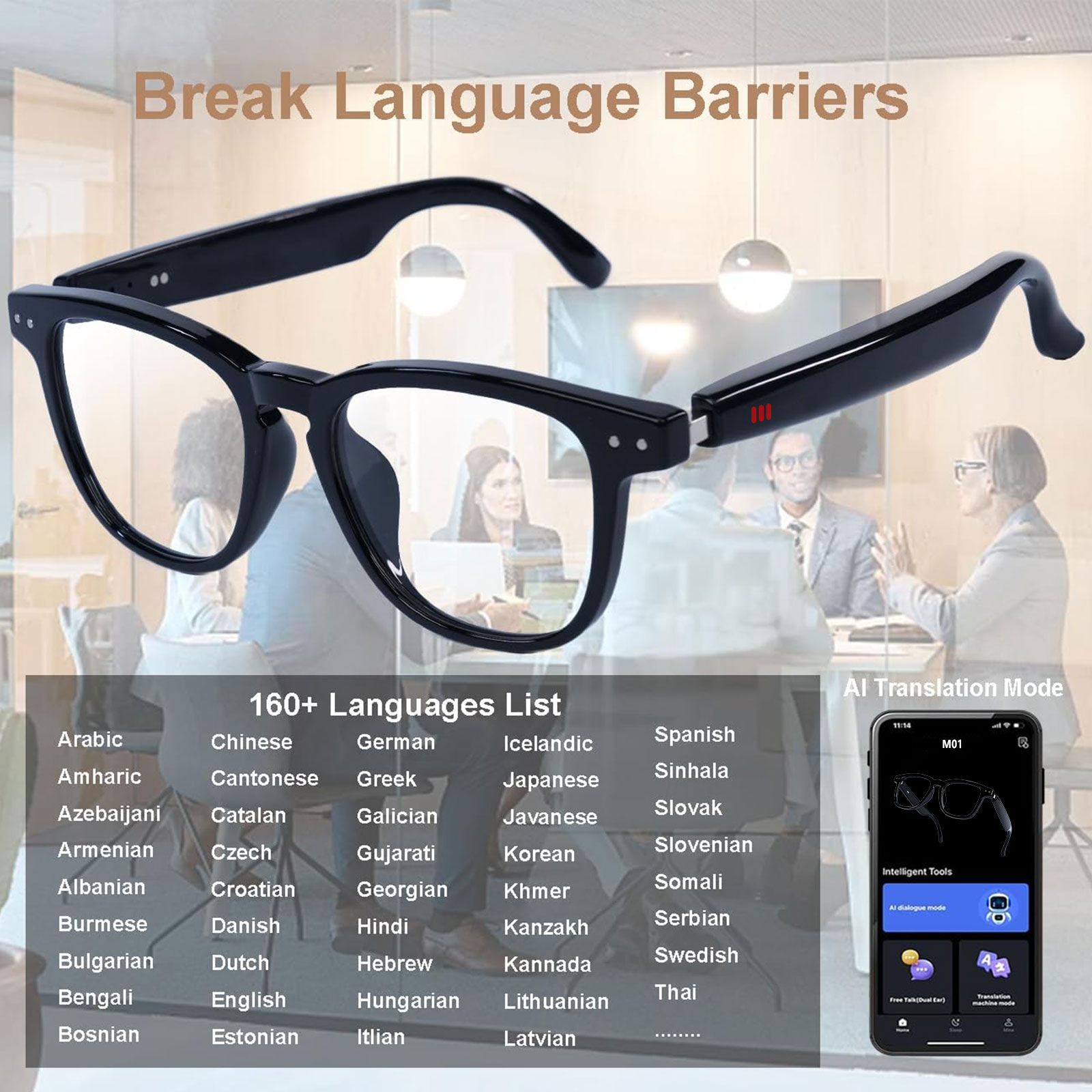Smart audio glasses, real-time - Audio Music Apps recension och pris