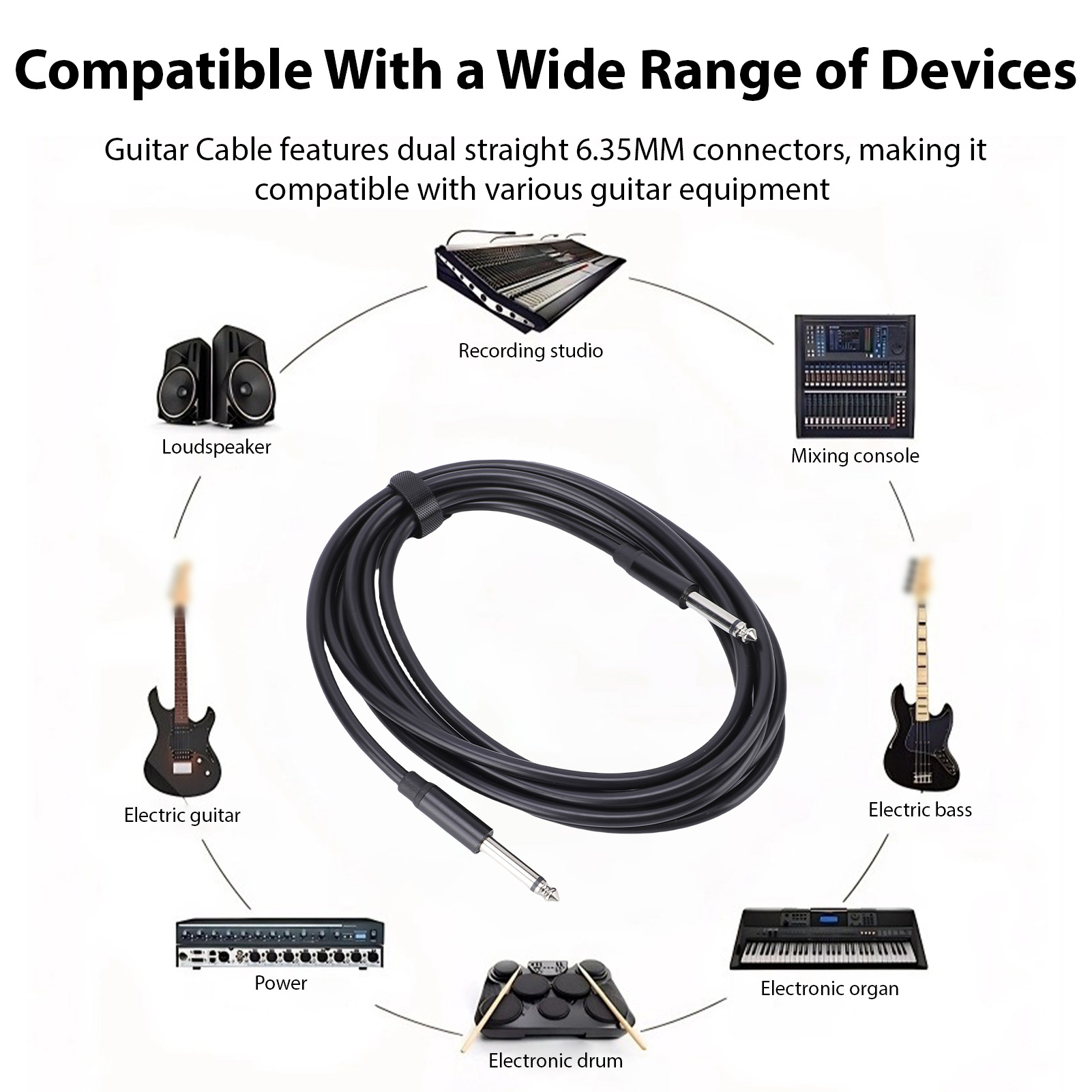 Guitar Cable 6.35mm Mono Sound - Guitar Capo Clip recension och pris