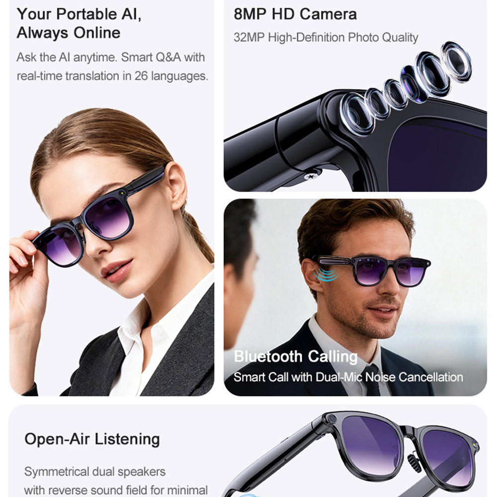 Smart Glasses AI Assistant Rea - Audio Music Player recension och pris