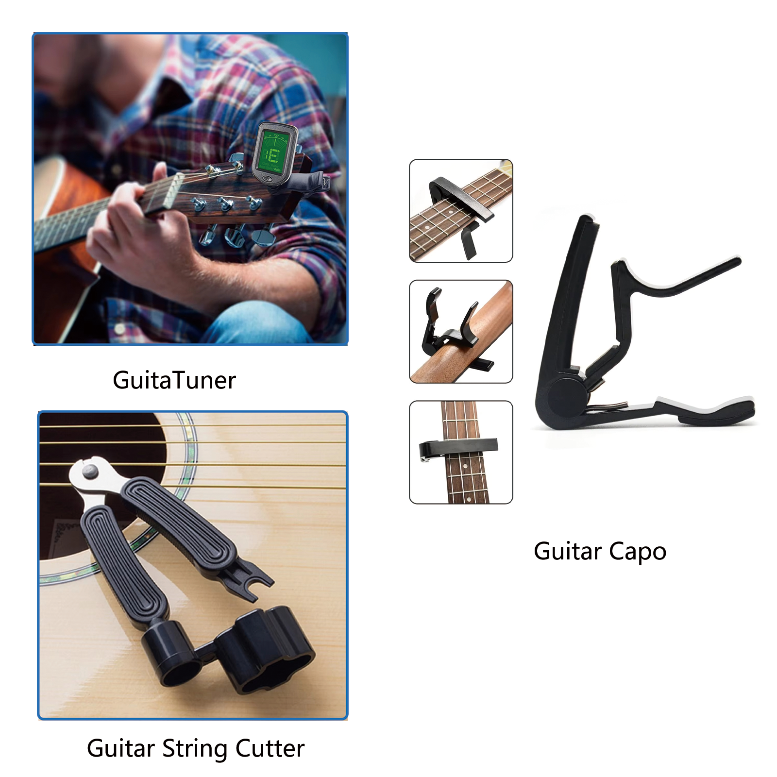58-in-1 Guitar Accessory Set：T - Guitar Capo Clip recension och pris