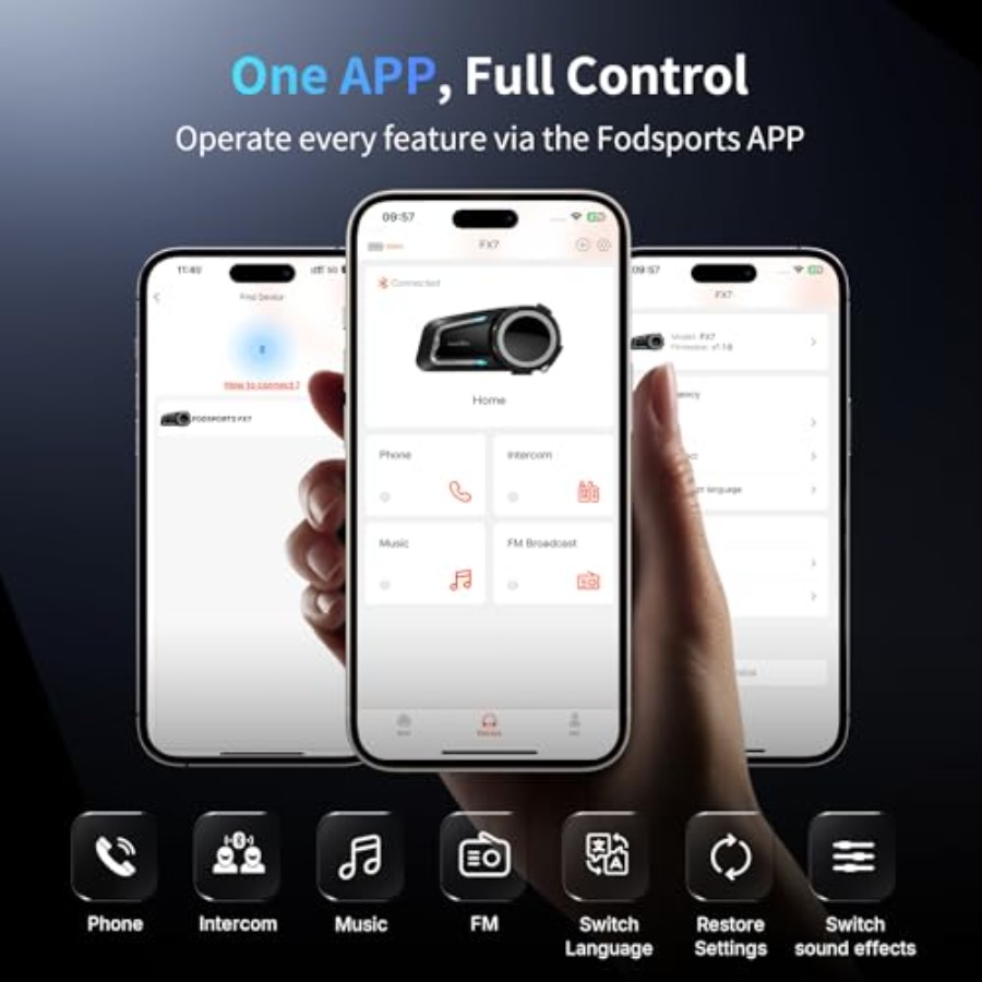 Motorcycle intercom headset fo - Audio Music Apps recension och pris