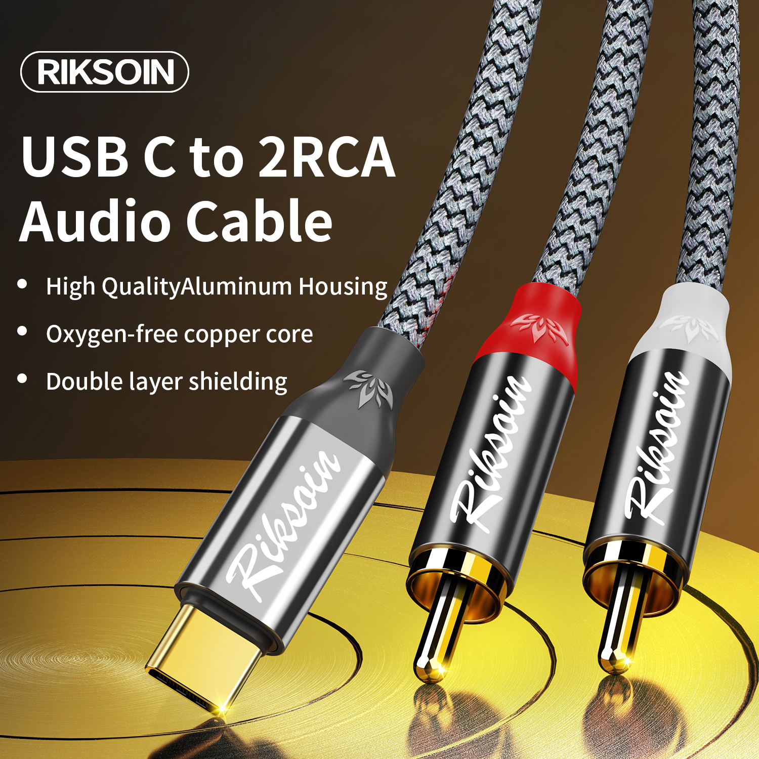 USB C to 2RCA Stereo Cable Y S - Audio Music Splitter recension och pris