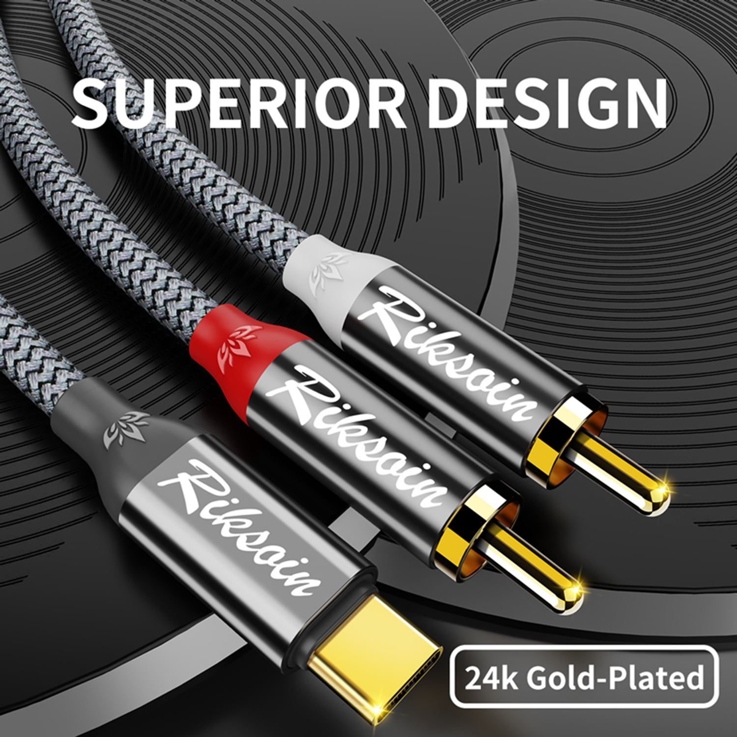 USB C to 2RCA Stereo Cable Y S - Audio Music Splitter recension och pris