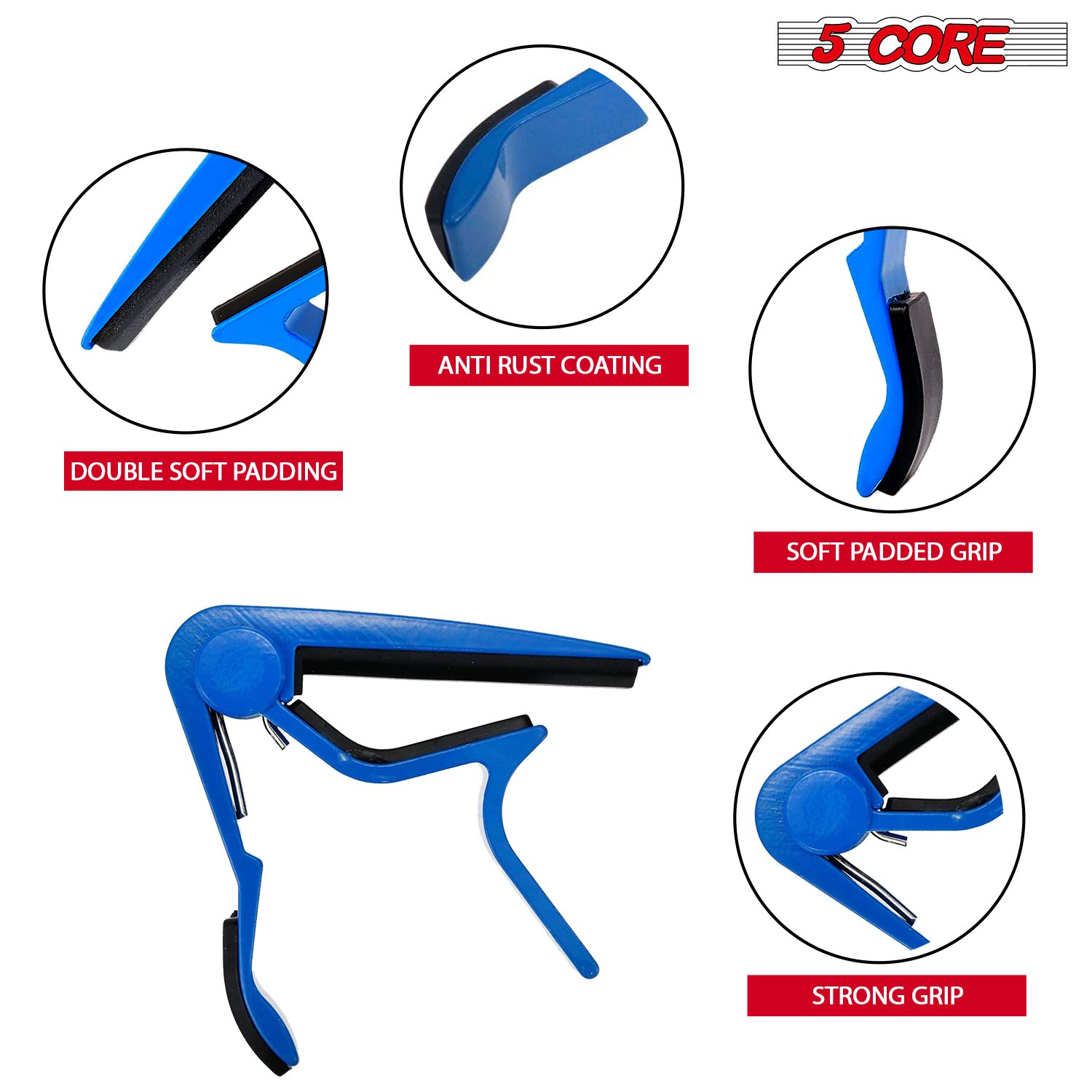 5Core Capo 4Pcs Acoustic Elect - Guitar Capo Clip recension och pris
