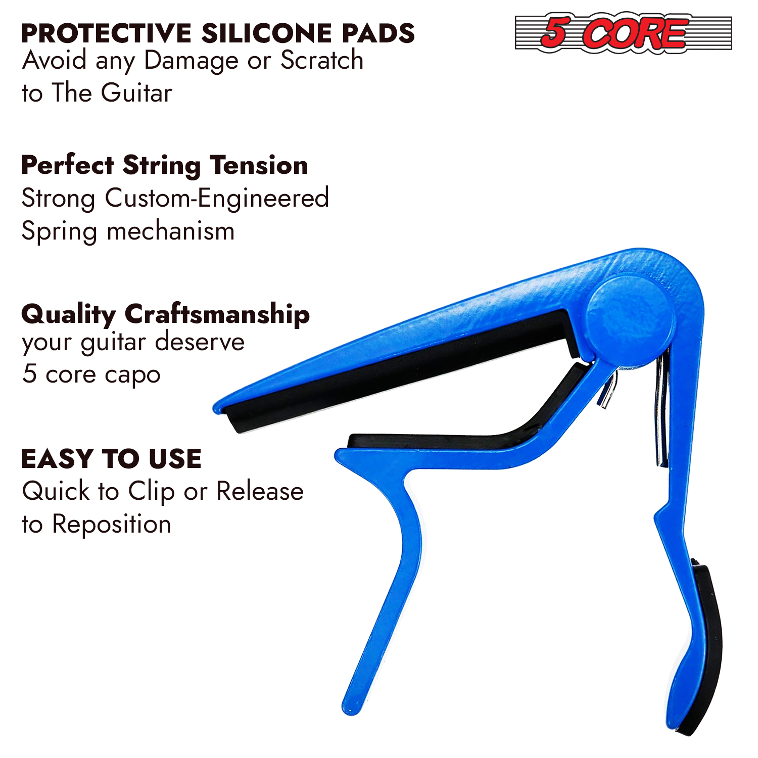 5Core Capo 4Pcs Acoustic Elect - Guitar Capo Clip recension och pris