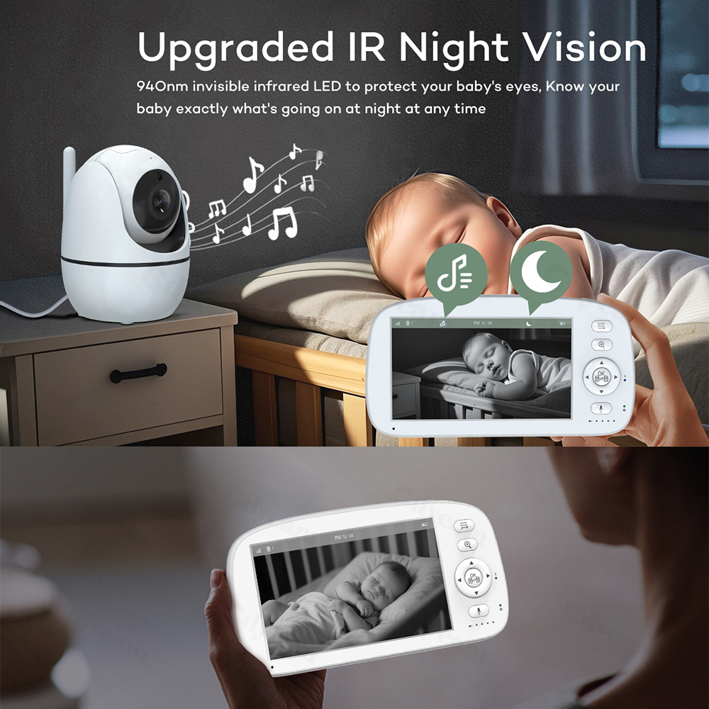 VBABM Baby Monitor Camera Nigh - Zoom Audio Music recension och pris