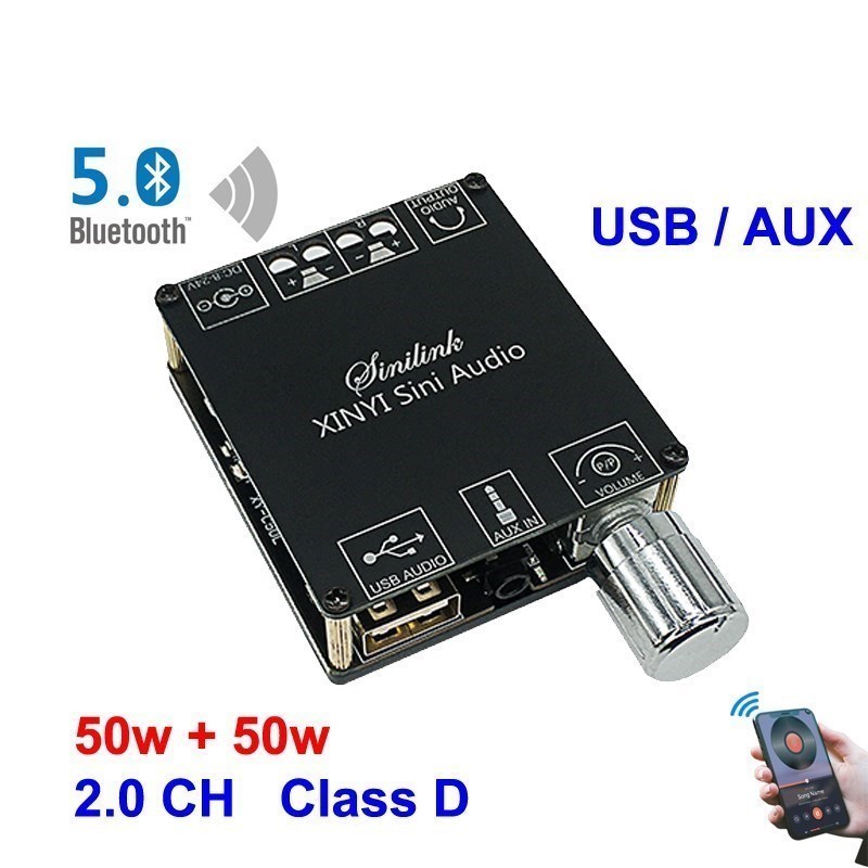 2*50W ForBluetooth5.0 Power Am - Audio Music Apps recension och pris