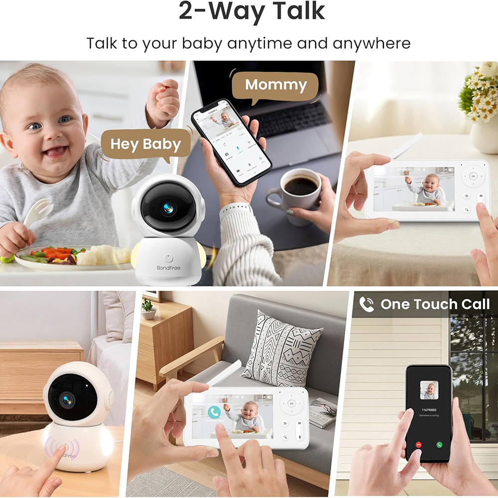 2K Baby Monitor with 2 Cameras - Audio Music Apps recension och pris