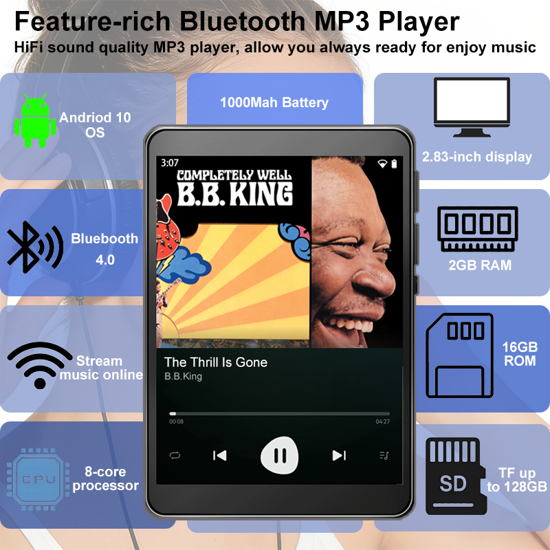 WiFi MP3 Player Andriod 10 Spo - Audio Music Download Free recension och pris